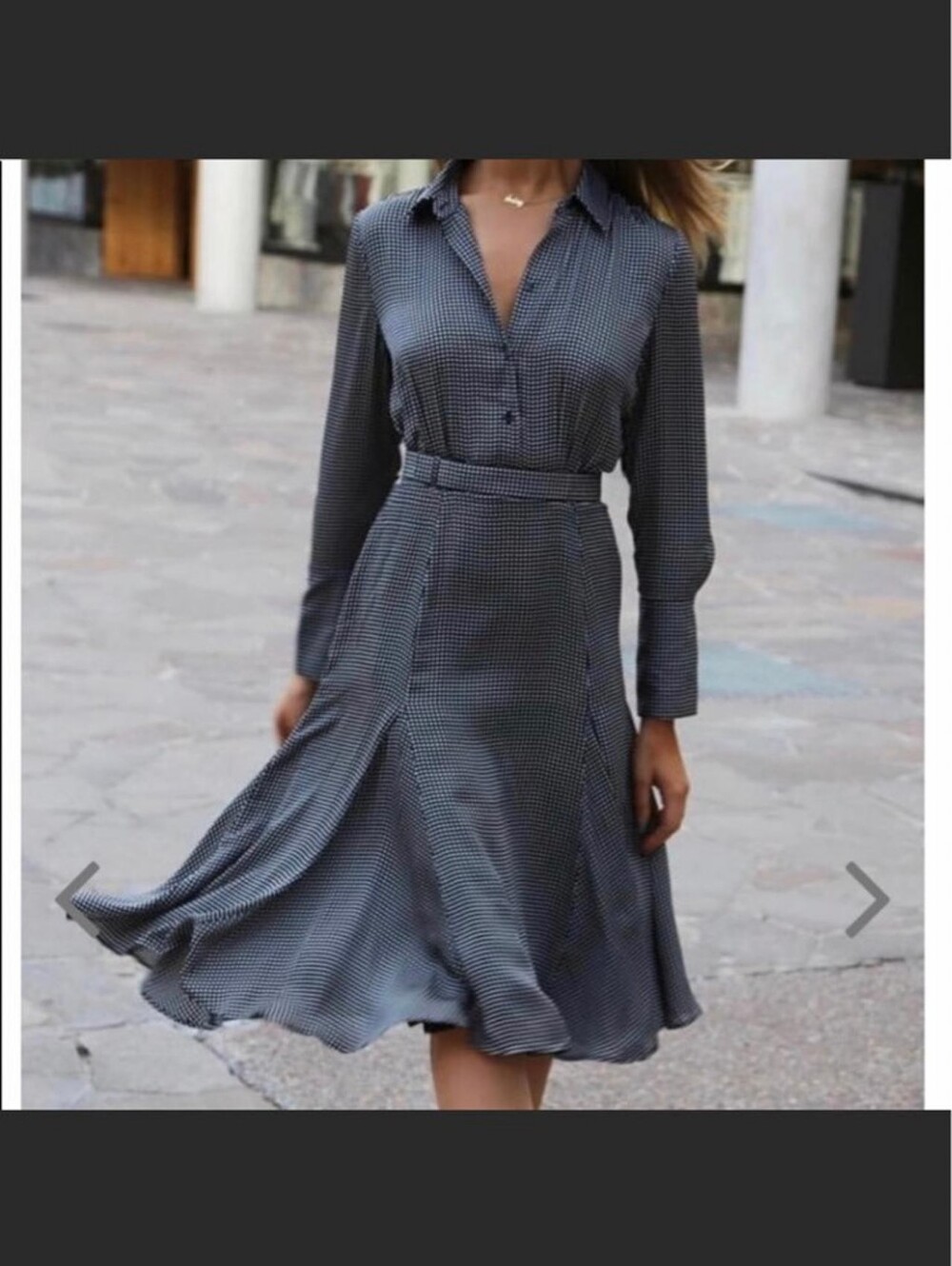 Equipment Black and White  Button-Up Midi Dress Size 4